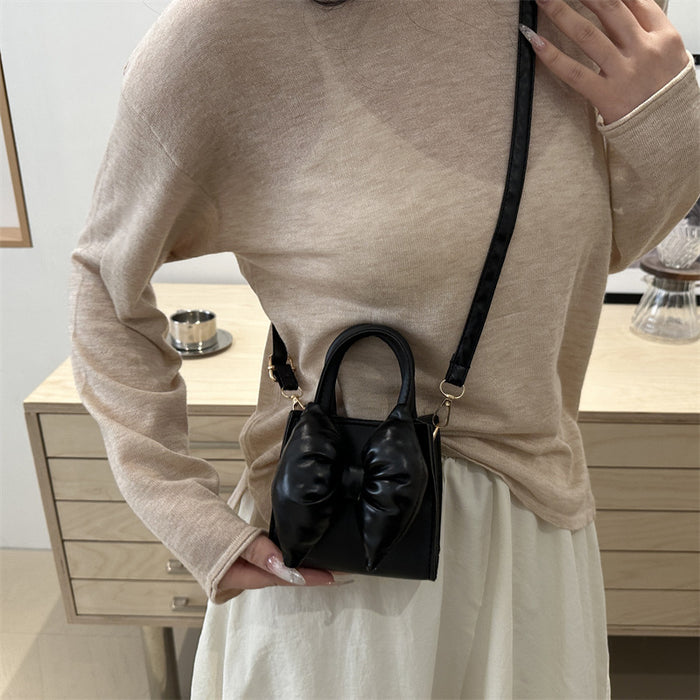 Wholesale Niche bow small bag, new mini hand-held small square bag, retro single shoulder crossbody bag