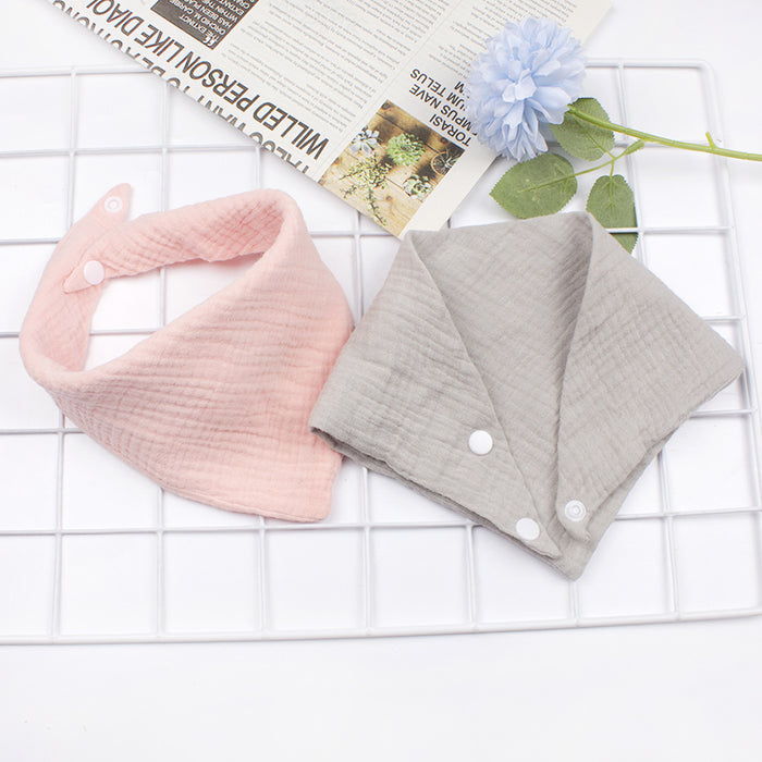 Wholesale Thin Baby Gauze Drool Towel Double-layer Buckle Newborn Bib JDC-TW-ZB001