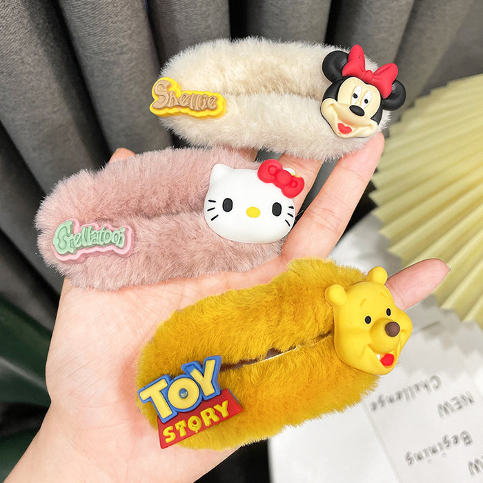 Wholesale Cute plush cartoon side clip hair clip