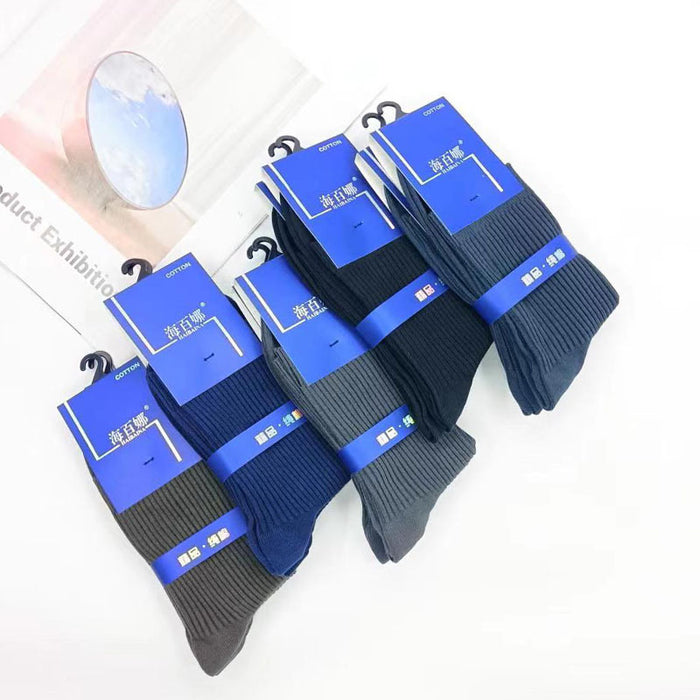 Wholesale Double needle tube thick middle tube socks, simple and warm cotton socks, breathable business socks
