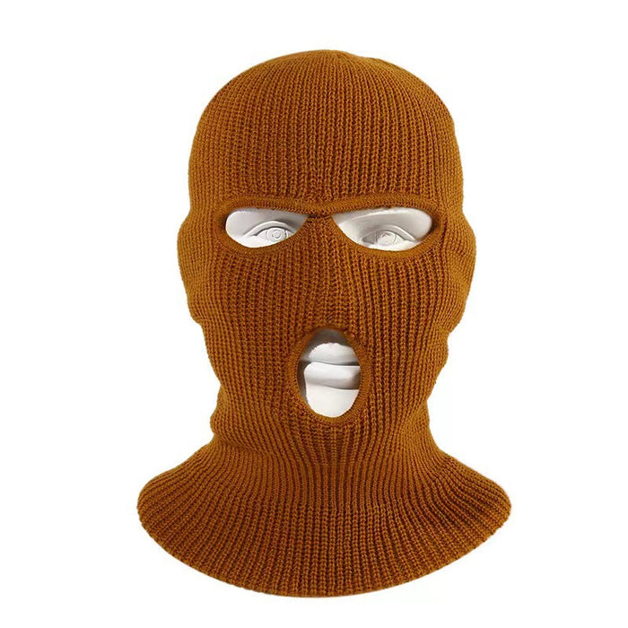 Wholesale Solid Color Warm Three-hole Mask Wool Hat JDC-FH-HXL003