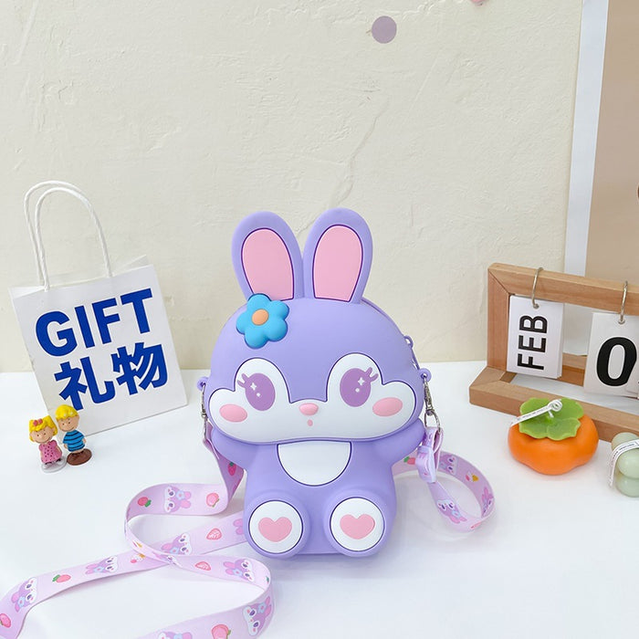 Wholesale children's bag female  cartoon silicone bag girl heart coin purse messenger bag daily storage bag