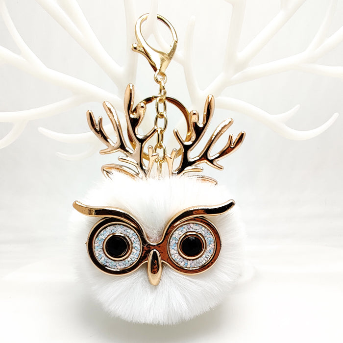 Wholesale Plush Antlers Owl Pendant Bag Keychain