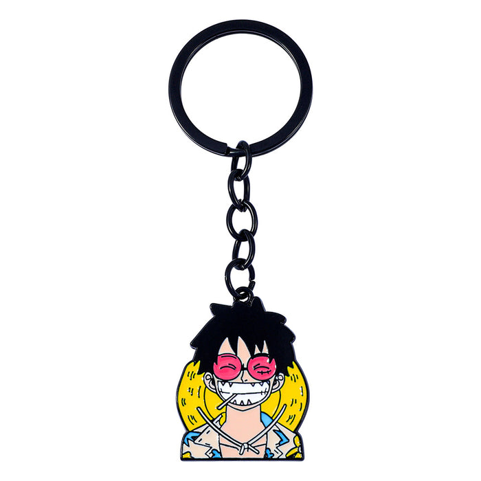 Wholesale Black metal ring paired with quirky pendant keychain decoration pendant