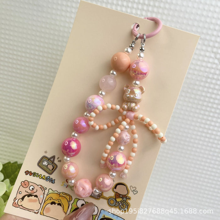 Wholesale Creative Cartoon Hand-painted Beads Mobile Phone Hanging Chain Bag Decorative Pendant DIY Accessories for Girlfriends