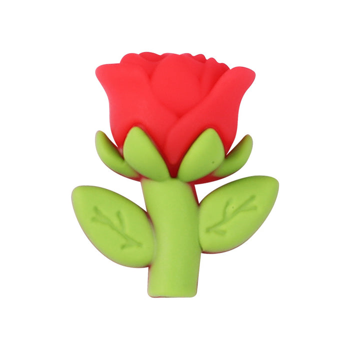 Wholesale 20pcs Stereo Rose Silicone Jewelry Beading Material DIY Bracelet Necklace Flower 3D Silicone Beads