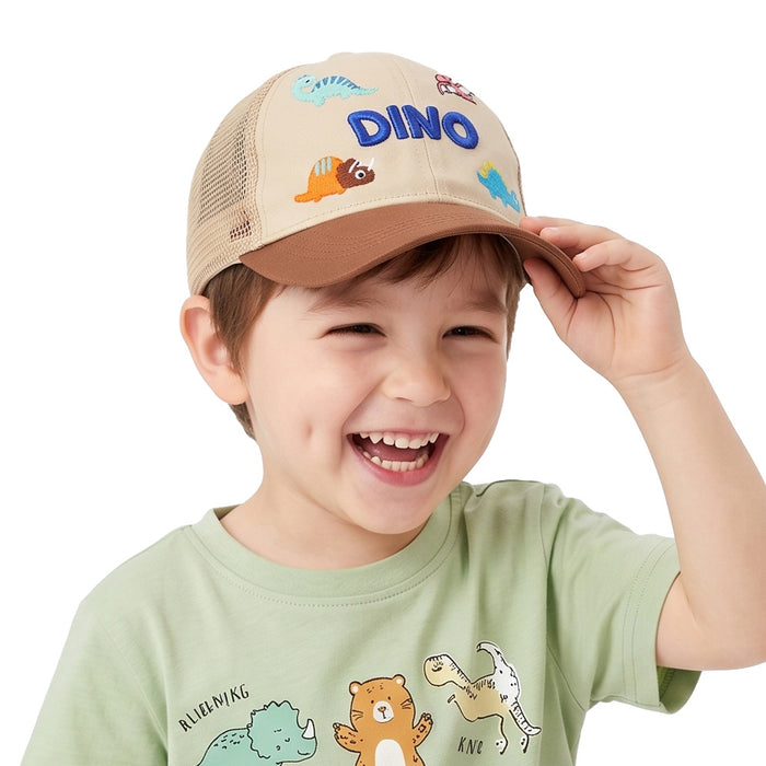 Wholesale Cartoon Dinosaur Mesh Baseball Cap for Kids Summer Sun Protection Unisex Hat for Resale