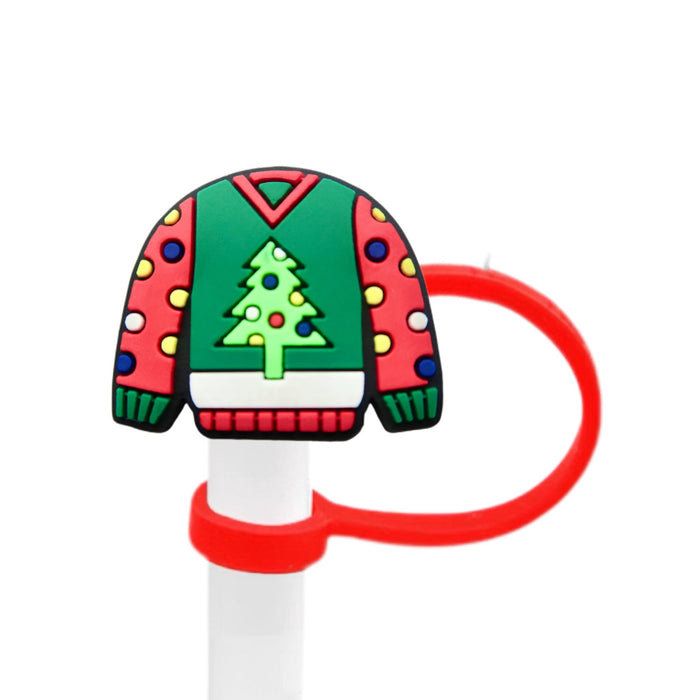 Wholesale 10pcs Christmas Straw Cap  Silicone Cup Accessories