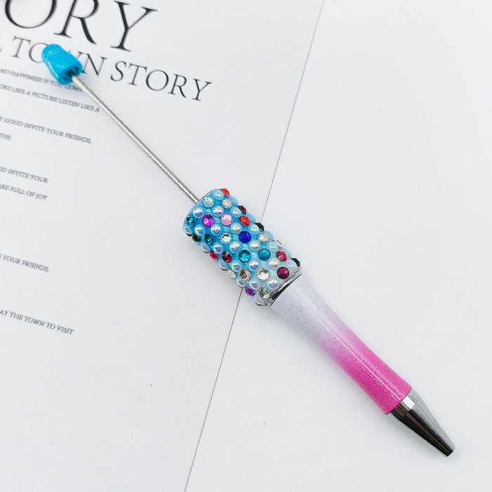 Wholesale Beadable Pens Gradient Color Candy Applied Diamond Pearl Beadable Pen JDC-PN-ShuY008