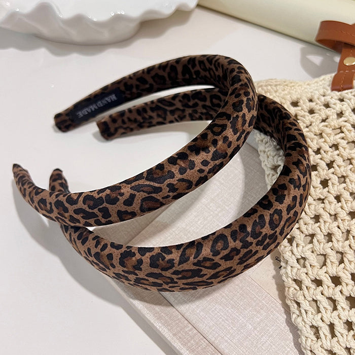 Wholesale Deep Curry Color Leopard Hair Hoop Retro Wind Pressure Hair Stamp