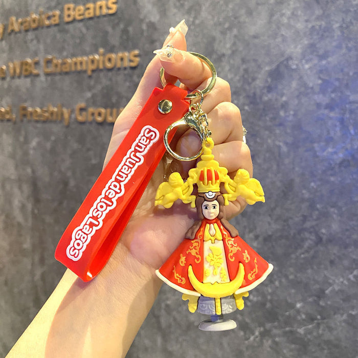 Wholesale Jesus Saint Keychain Pendant PVC Soft Glue Virgin Bag Car Key Chain Jewelry Gift