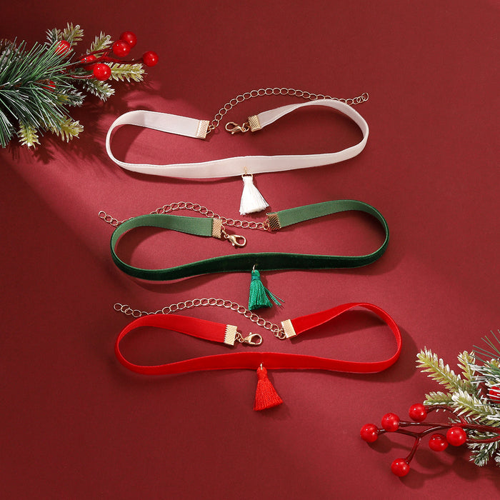 Wholesale Tassel Christmas Collar Alloy Combination Set JDC-NE-YiRan001