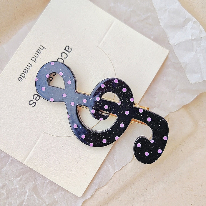 Wholesale Polka dot cartoon musical note acrylic hair clip