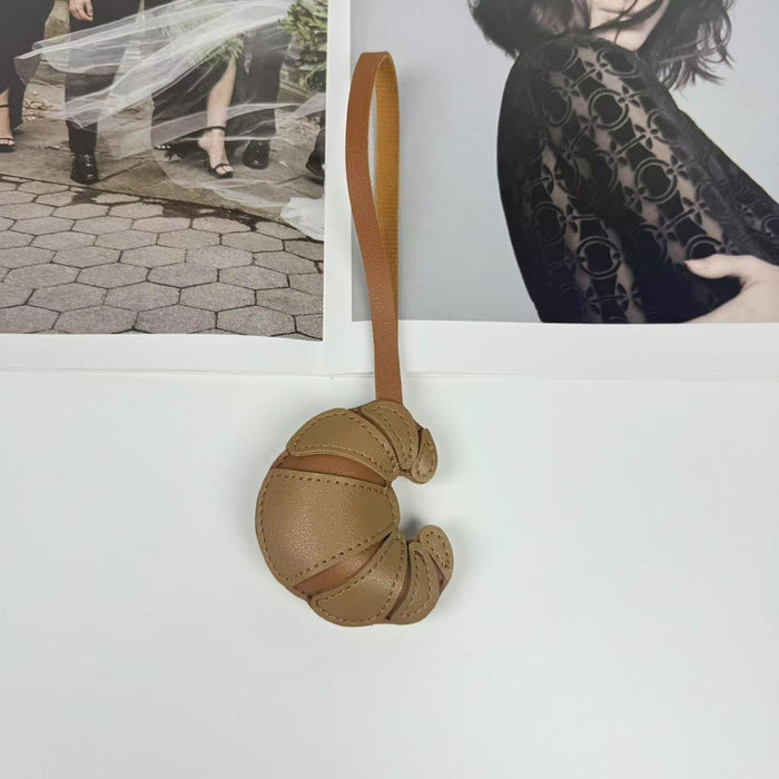 Wholesale Double-Sided Patch Croissant Lanyard Keychain Bag Pendant  Bread Pendant