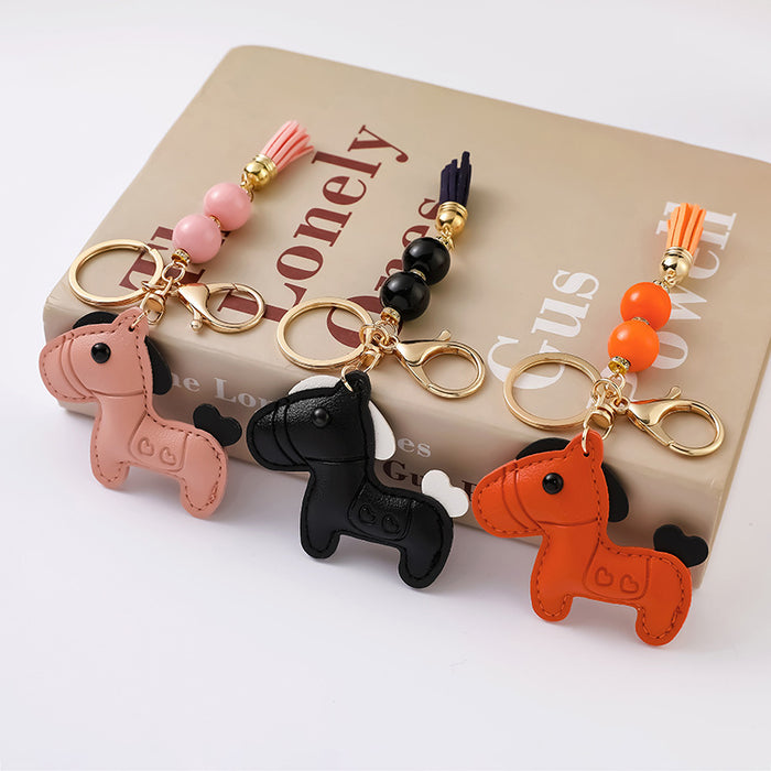 Wholesale Cute leather pony keychains