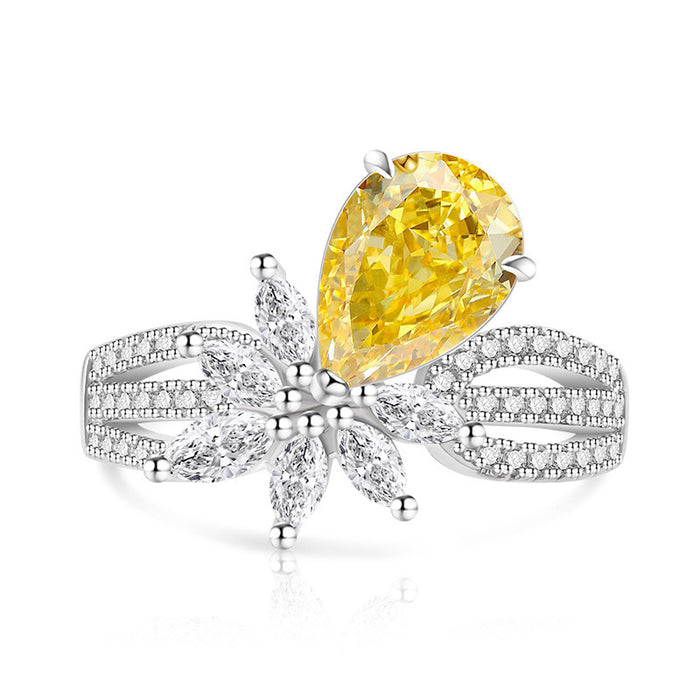 Wholesale Geometric Ice Flower Cut Ring  Real Gold Electroplated Fashion Jewelry Accessory for Boutique Resale