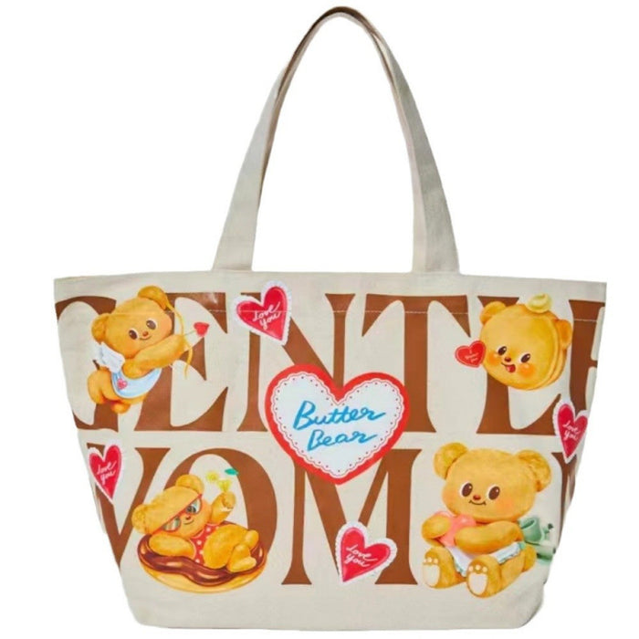 Wholesale Canvas Bag Bear Joint Tote Bag Cute Cartoon Large Capacity Handbag