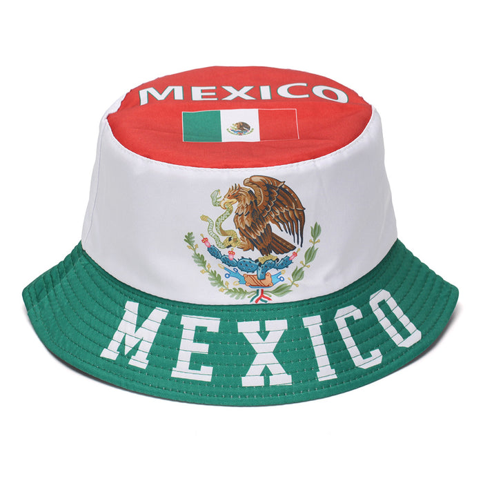 Wholesale World Cup Fan Cheering Flag Print Bucket Hat