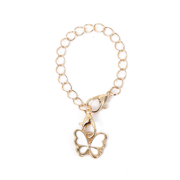 Wholesale Alloy Chain with Butterfly Lobster Clasp Keychain Backpack Pendant Accessories Bow