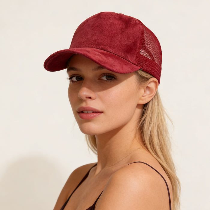 Wholesale High-Quality Chic Style Suede Mesh Trucker Hat Fashion Accessory Gift