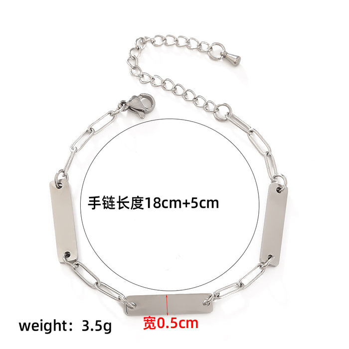 Wholesale European and American light luxury stacked stainless steel bracelet, simple smooth surface bracelet, fashionable and versatile design bracelet