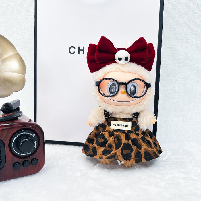 Wholesale Doll accessories enamel doll  clothes leopard print dress  headband