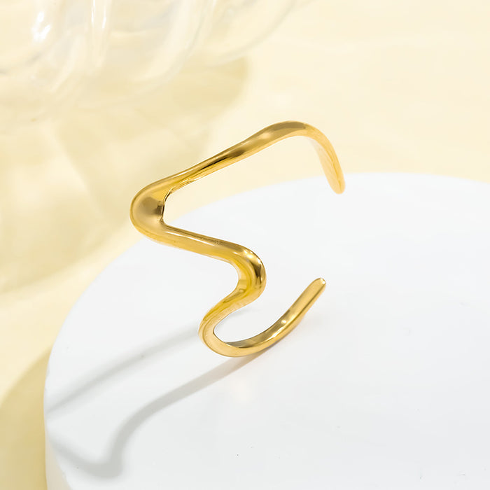 Wholesale Minimalist stainless steel open ring for women with a niche design and fashionable titanium steel ring