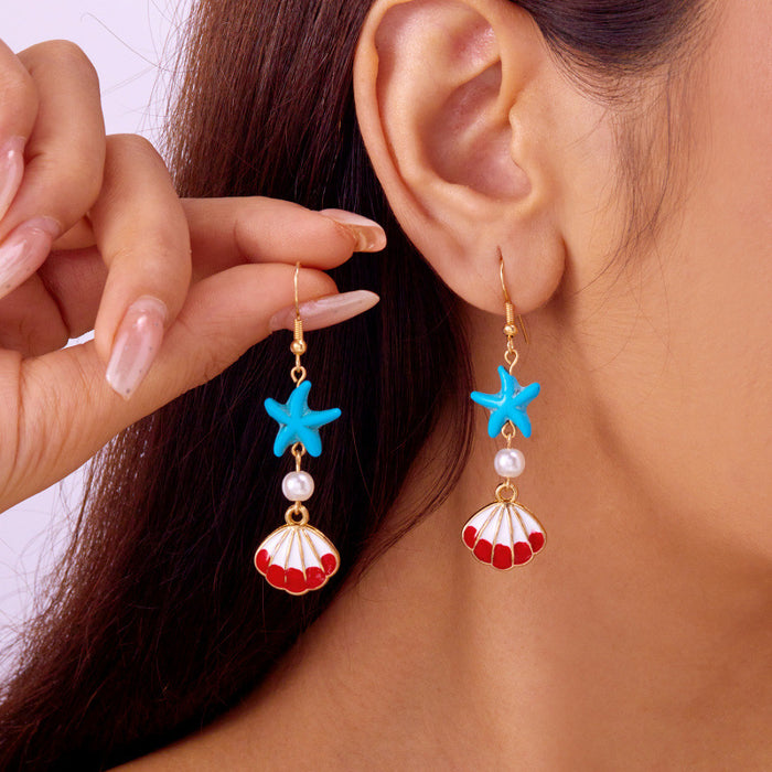 Wholesale Seastar earrings with a niche design and vacation style earrings