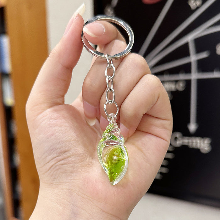Wholesale Acrylic transparent simulation dreamy night light conch DIY couple keychain earrings bag pendant wholesale