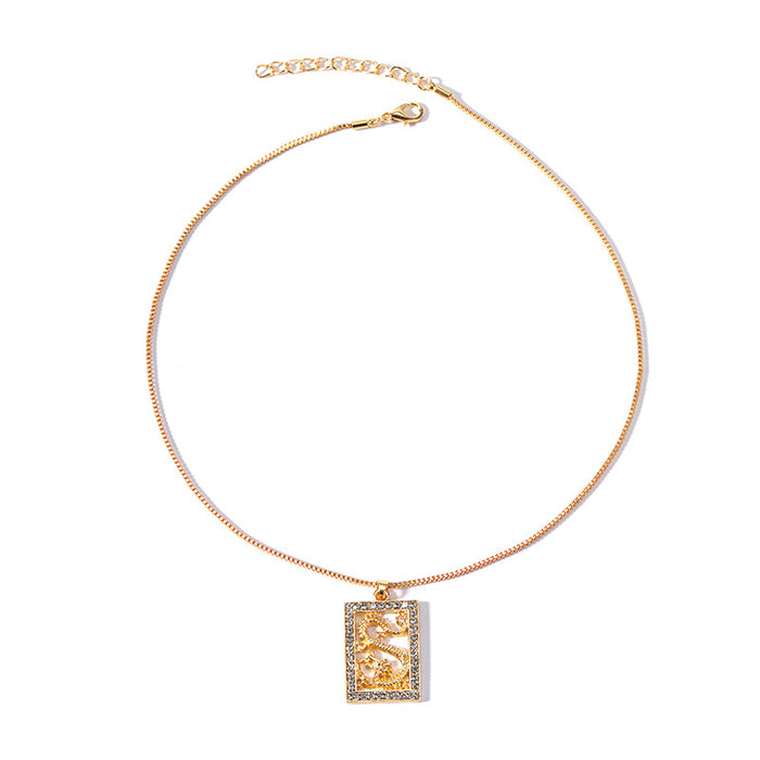 Wholesale New exaggerated jewelry, niche metal pendant accessories, alloy diamond necklace, collarbone chain