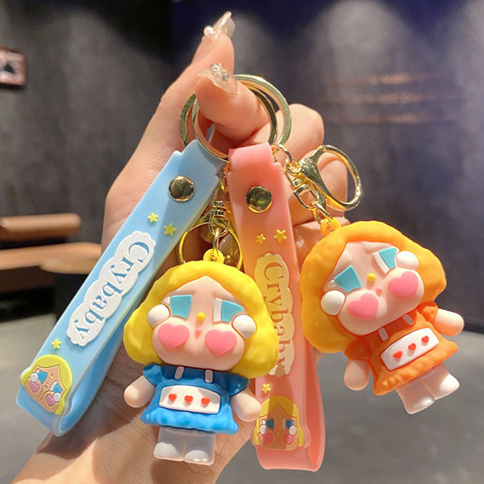 Wholesale Tear doll cartoon keychain cute  doll children' s school bag pendant keychain claw machine small gift