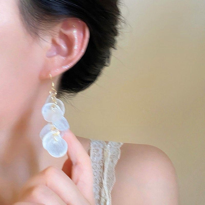 Wholesale Long Tassel Shell Earrings Seaside Without Pierced Ears Exaggerated