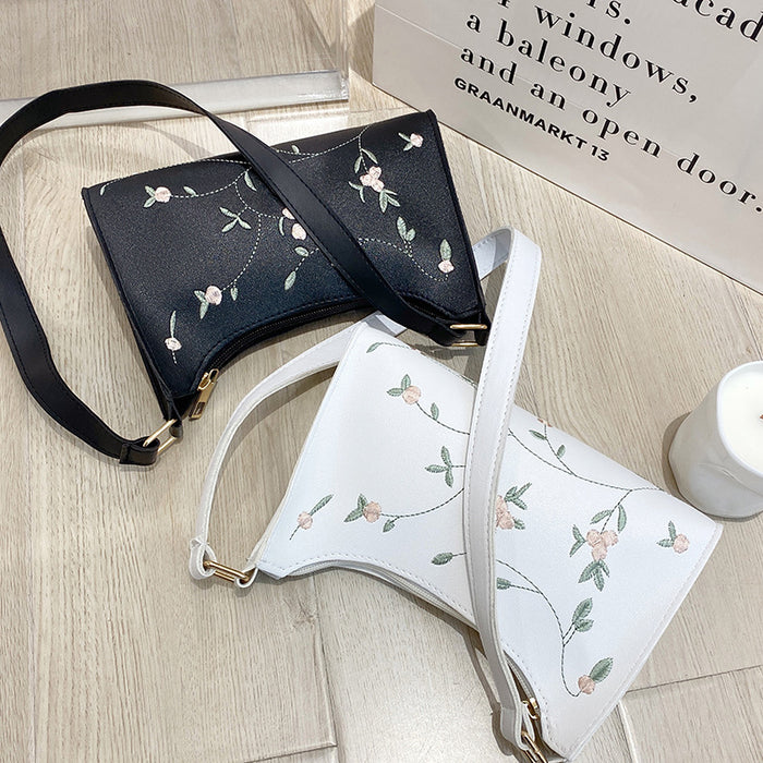 Wholesale Embroidered underarm bag ladies handbag ladies shoulder bag fashion simple underarm bag