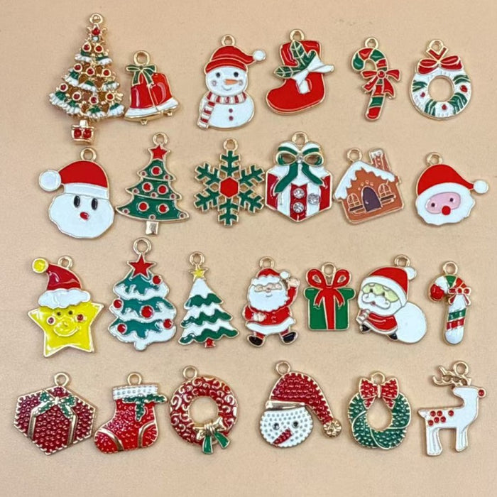 Wholesale 10pcs DIY alloy oil drip ,  reindeer,  deer,  bell,  snowman Christmas decoration accessories Pendant