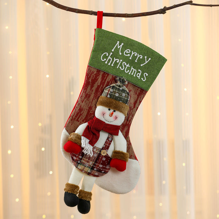 Wholesale Oversized Hanging Leg Letter Christmas Stocking Cartoon Christmas Stocking Christmas Stocking Christmas Stocking Gift Gift Decorations