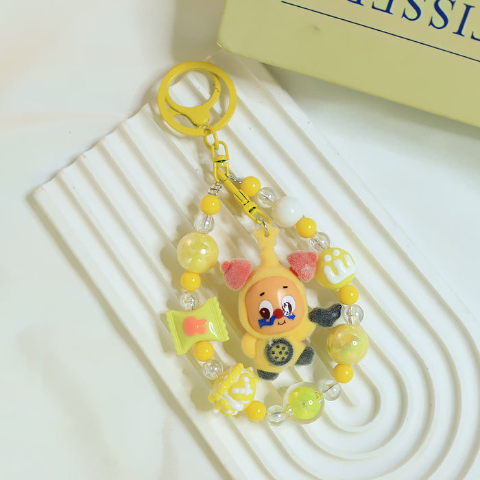 Wholesale Cute flocking star keychain doll pendant bag small jewelry pendant cute particles
