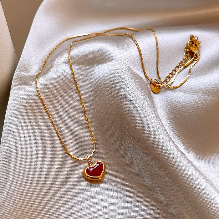 Wholesale Red Simple Love Alloy Necklace JDC-NE-FengMei003