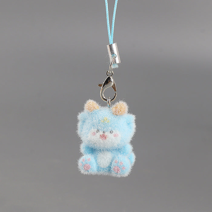 Wholesale Creative Cute Pet Pendant Flocked Small Animal 3D Bag Accessory Keychains
