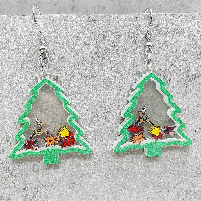 Wholesale Christmas Earrings Christmas Tree Snowman Elk Shaker Earrings Christmas Ornaments Gifts
