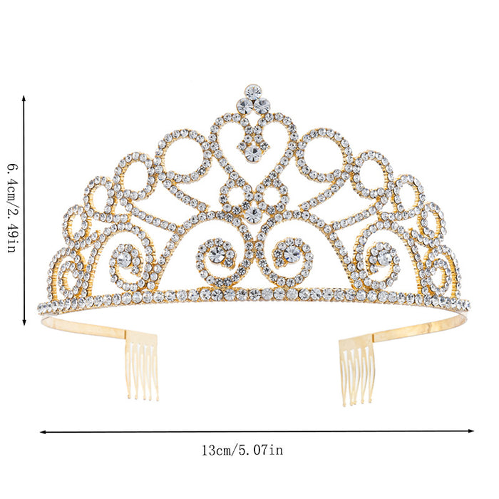 Wholesale bridal headdress alloy crown women's full diamond comb crown