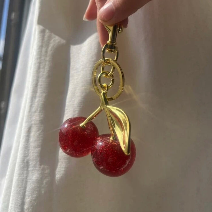 Wholesale cherry key chain high-grade lobster buckle cherries bag pendant pendant