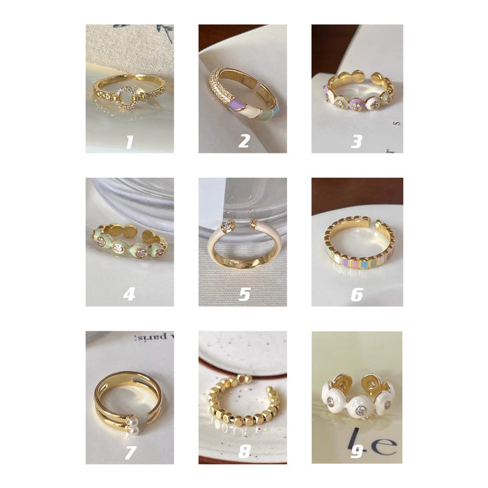 Wholesale Light luxury ring with diamond inlay, niche high-end sensory food ring, new handmade accessory