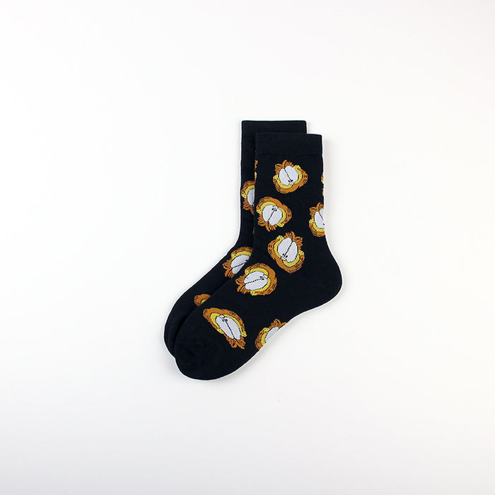 Wholesale Leisure Sports Jacquard Four Seasons Youth Women Cotton Couple Middle Socks Men Trendy Socks Long Socks