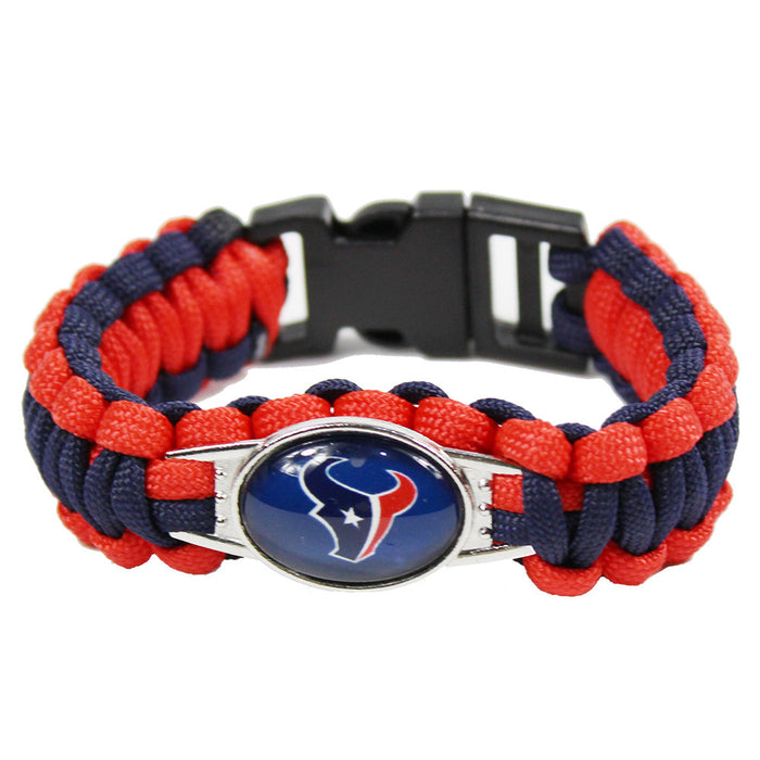 Wholesale  Football Team Woven Bracelet Outdoor Lifesaving Bracelet