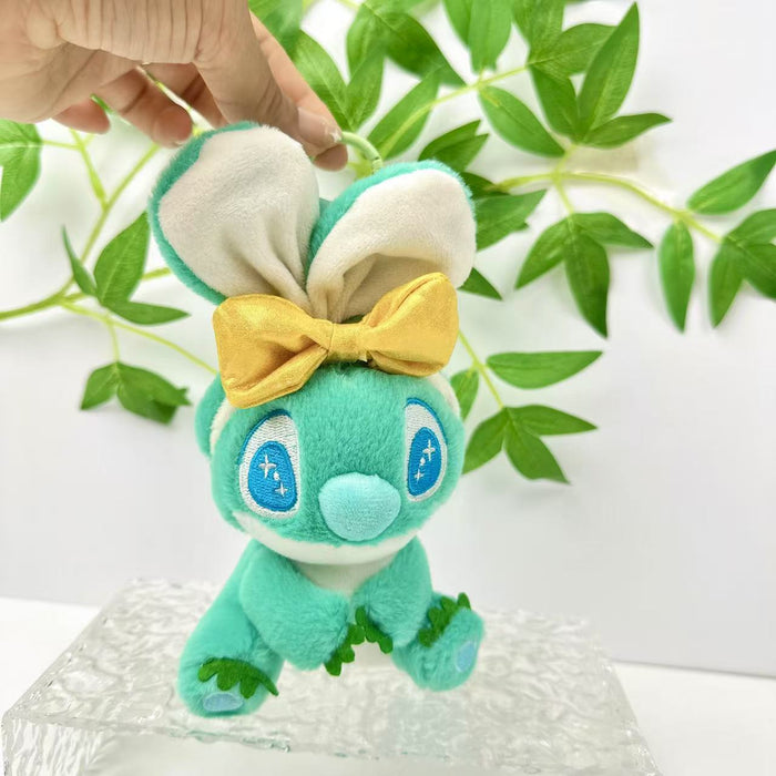 Wholesale Alien Cartoon Character with Bowknot Colorful Big Ears Doll Cute Plush Keychain Schoolbag Charm