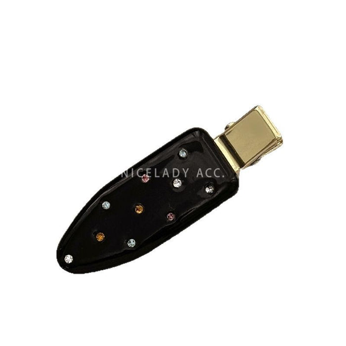 Wholesale Sweet and exquisite colored diamond hair clip with side bangs clip