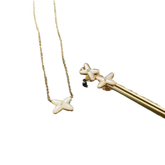 Wholesale Cross necklace rose gold pendant collarbone chain for women