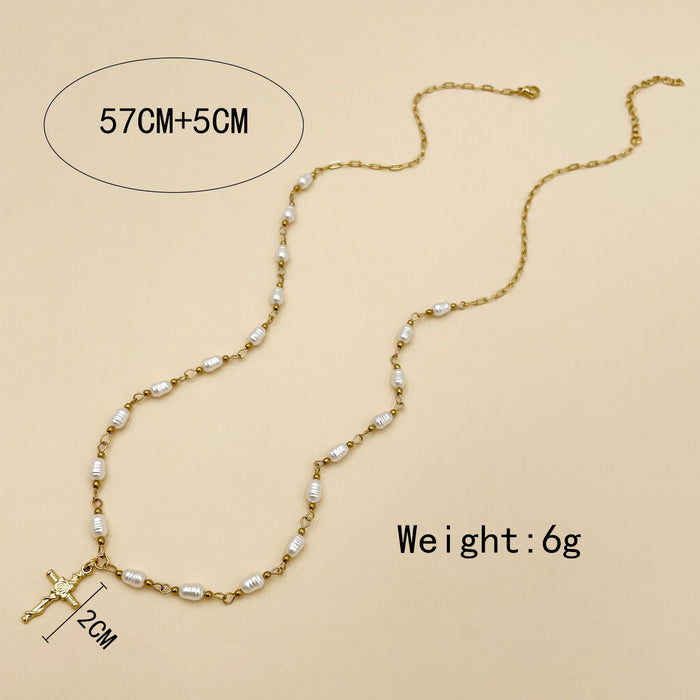 Wholesale Cross Pendant Pearl Necklace JDC-NE-Jinyue003