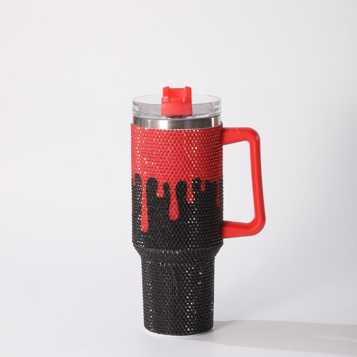 Wholesale 304 Stainless Steel  Pumpkin Face Rhinestone Vacuum Insulated Cup 40oz