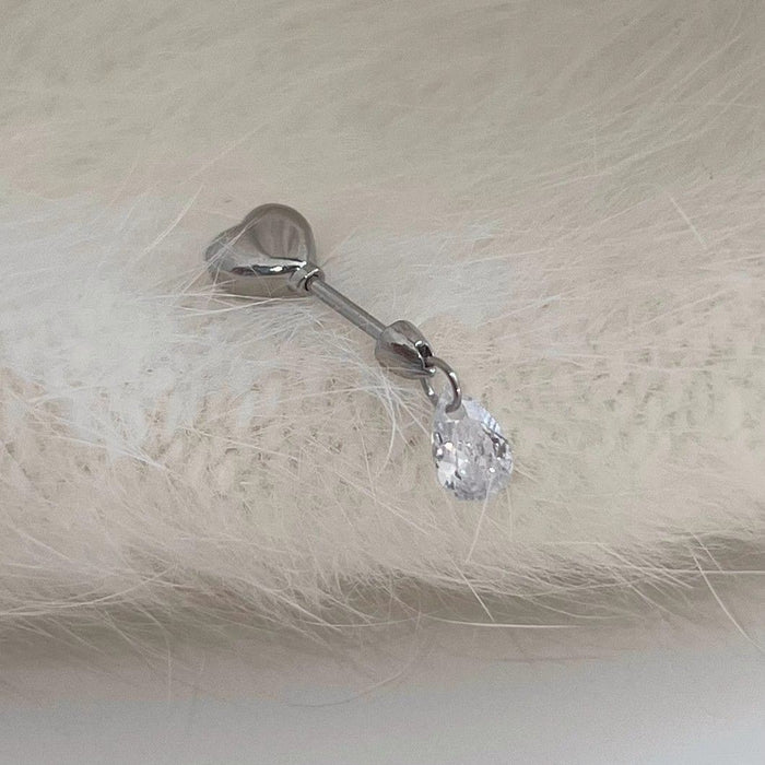 Wholesale Small niche design earrings with heart-shaped water droplet pendant earrings, simple and versatile earrings, exquisite and personalized earrings